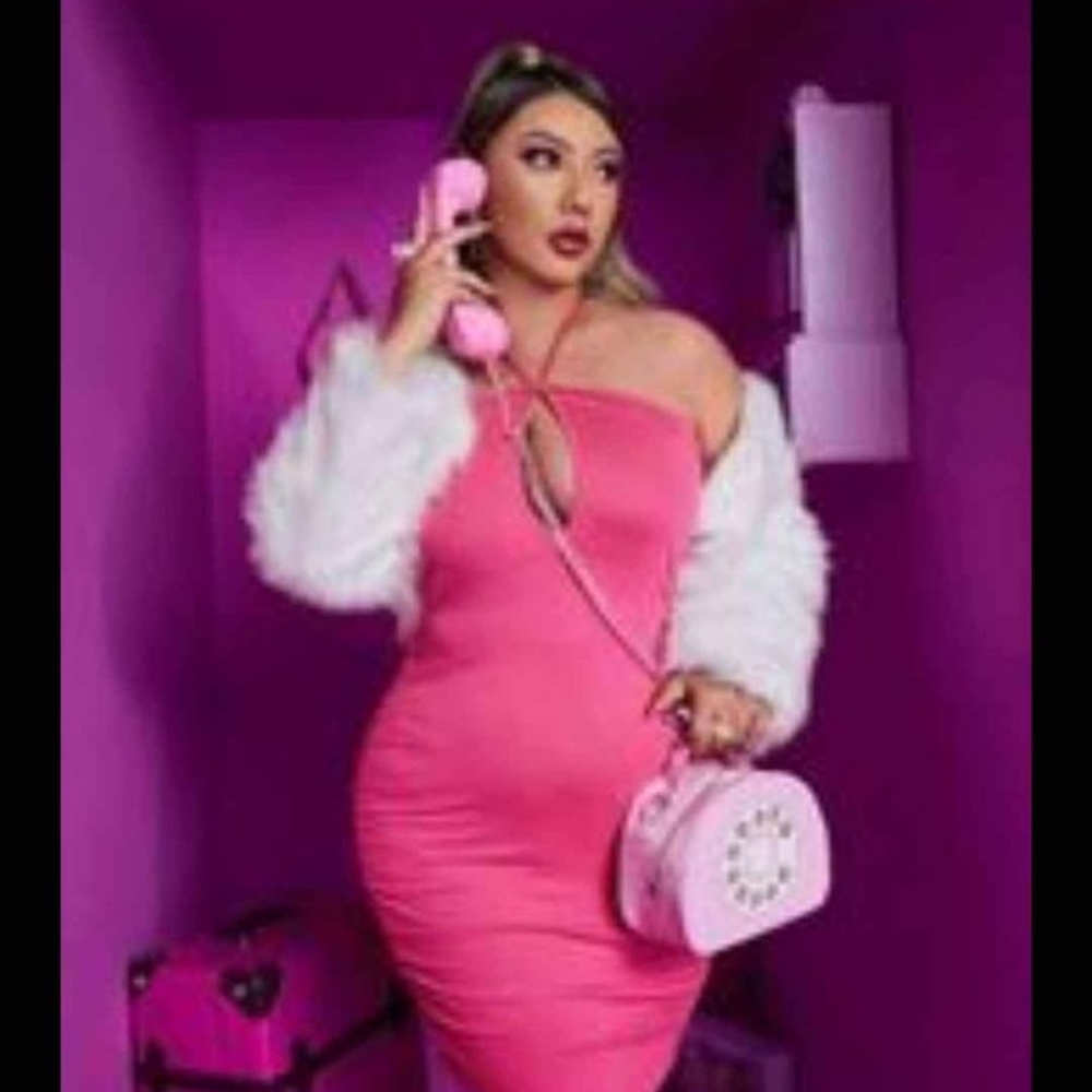 Shein 4x halter dress fuschia